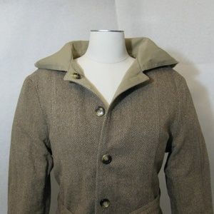 Unique Handmade Reversible Wool Tweed Jacket Hood